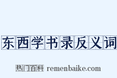 东西学书录反义词是什么意思的图片
